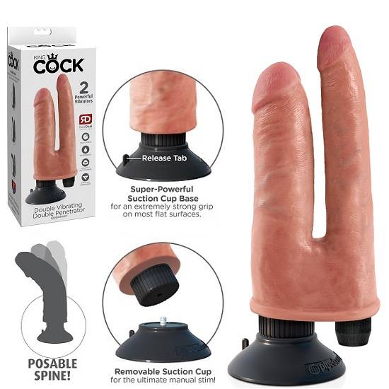 King Cock Double Vibrating Double Penetrator