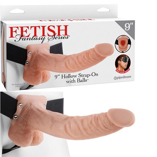 Fetish Fantasy 9 Inch Hollow Strap-On With Balls
