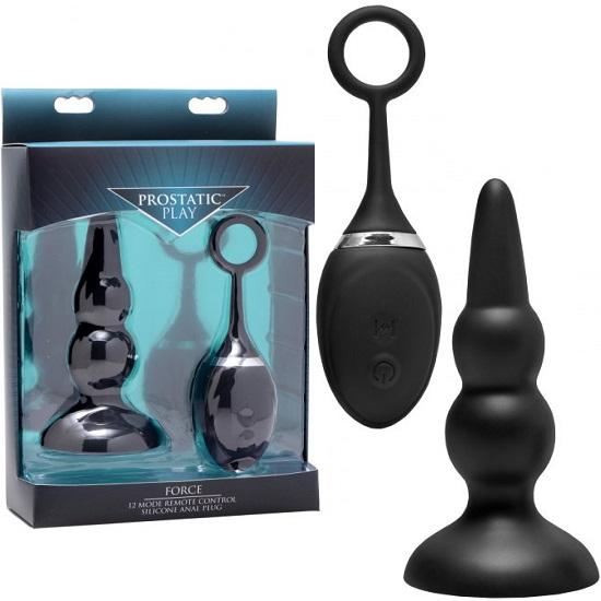 Prostatic Play Force 12 Mode Remote Control Silicone Anal Plug