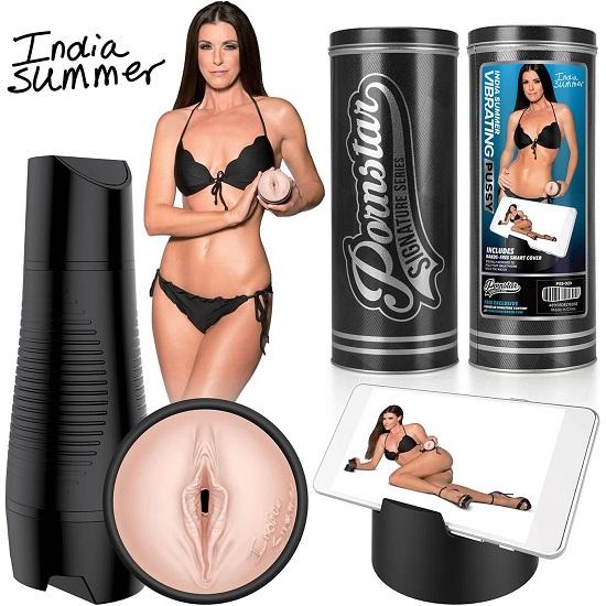 Pornstar Signature Series India Summer Rechargeable Vibrating Pussy Stroker