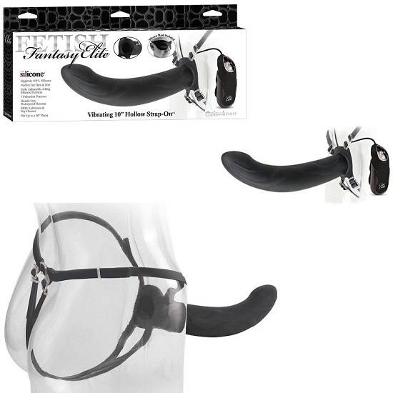 Fetish Fantasy Elite Vibrating 10 Inch Hollow Strap-On