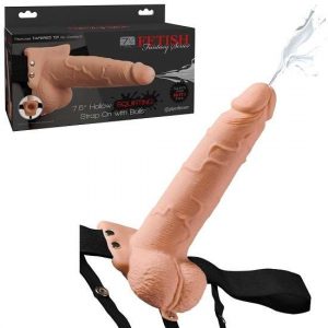 Fetish Fantasy 7.5 inch Hollow Squirting Strap-On with Balls