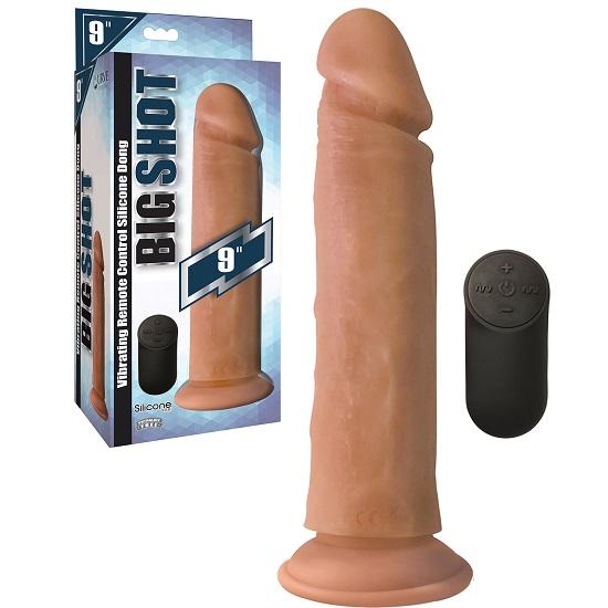 Big Shot 9 Inch Vibrating Rechargeable Silicone Dildo
