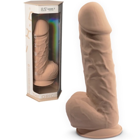 SilexD 8.5 Inch Flesh Dual Density Silicone Dildo With Balls