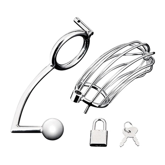 Blue Line Cock Cage With Anal Stimulator