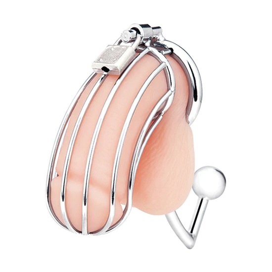 Blue Line Cock Cage With Anal Stimulator