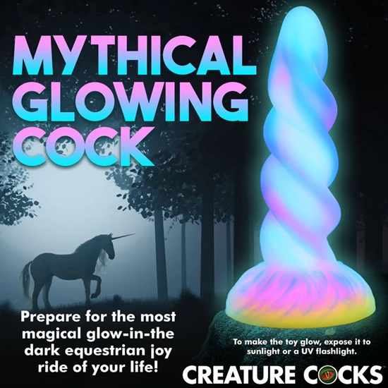 Creature Cocks Moon Rider Glow-In-The-Dark Unicorn Dildo - Image 4