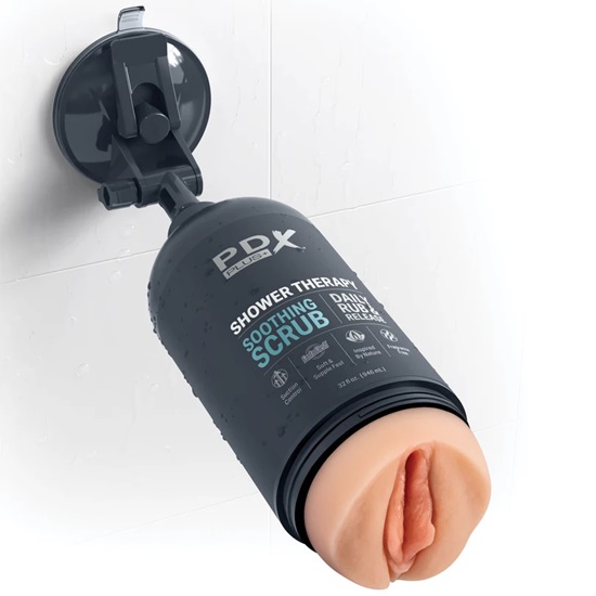 PDX Plus Shower Therapy Soothing Scrub Stroker