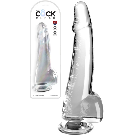 King Cock Clear 10 Inch Dildo With Balls