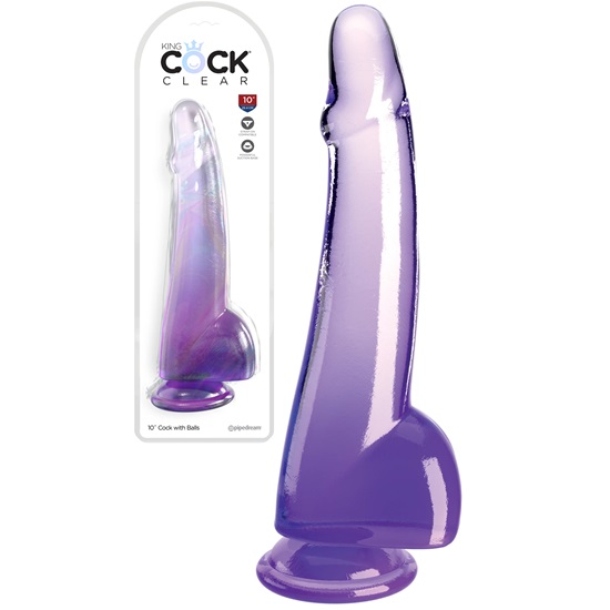 King Cock Clear 10 Inch Dildo With Balls