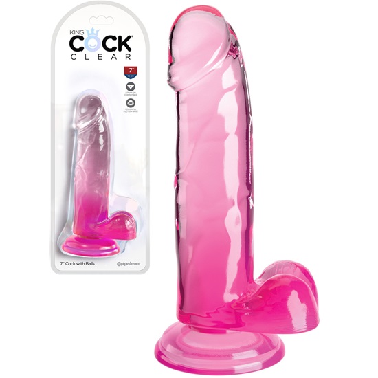 King Cock Clear 7 Inch Dildo With Balls