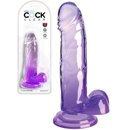 King Cock Clear 7 Inch Dildo With Balls