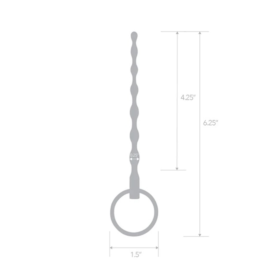 Blue Line 4.25″ Stainless Steel Ribbed Urethral Sound