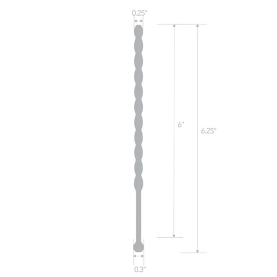 Blue Line 6″ Stainless Steel Teardrop Urethral Sound - Image 4